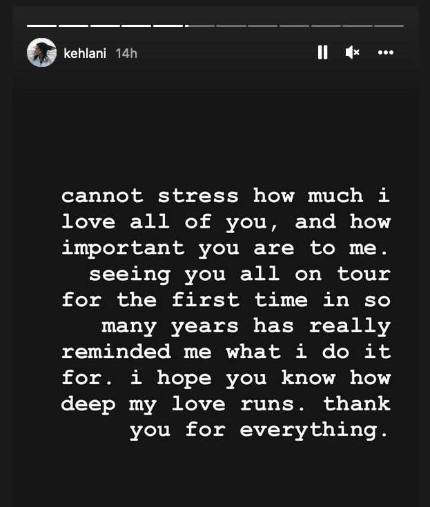 Kehlani Instagram Story