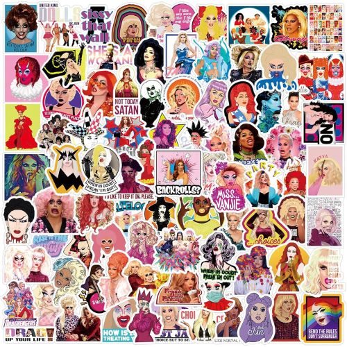 collage of rupaul's drag race stickers