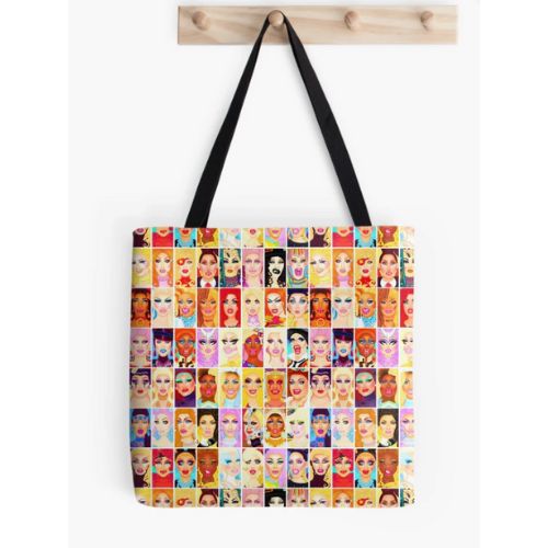 drag race collage tote bag