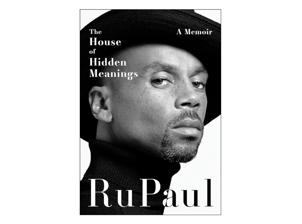 black and white photo of rupaul memoir book cover