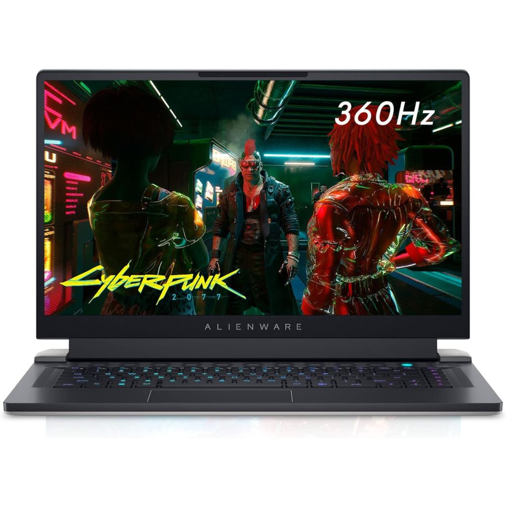 black alienware laptop with graphics