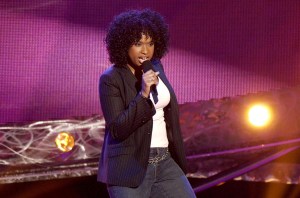 Jennifer Hudson competes on stage during a taping of 