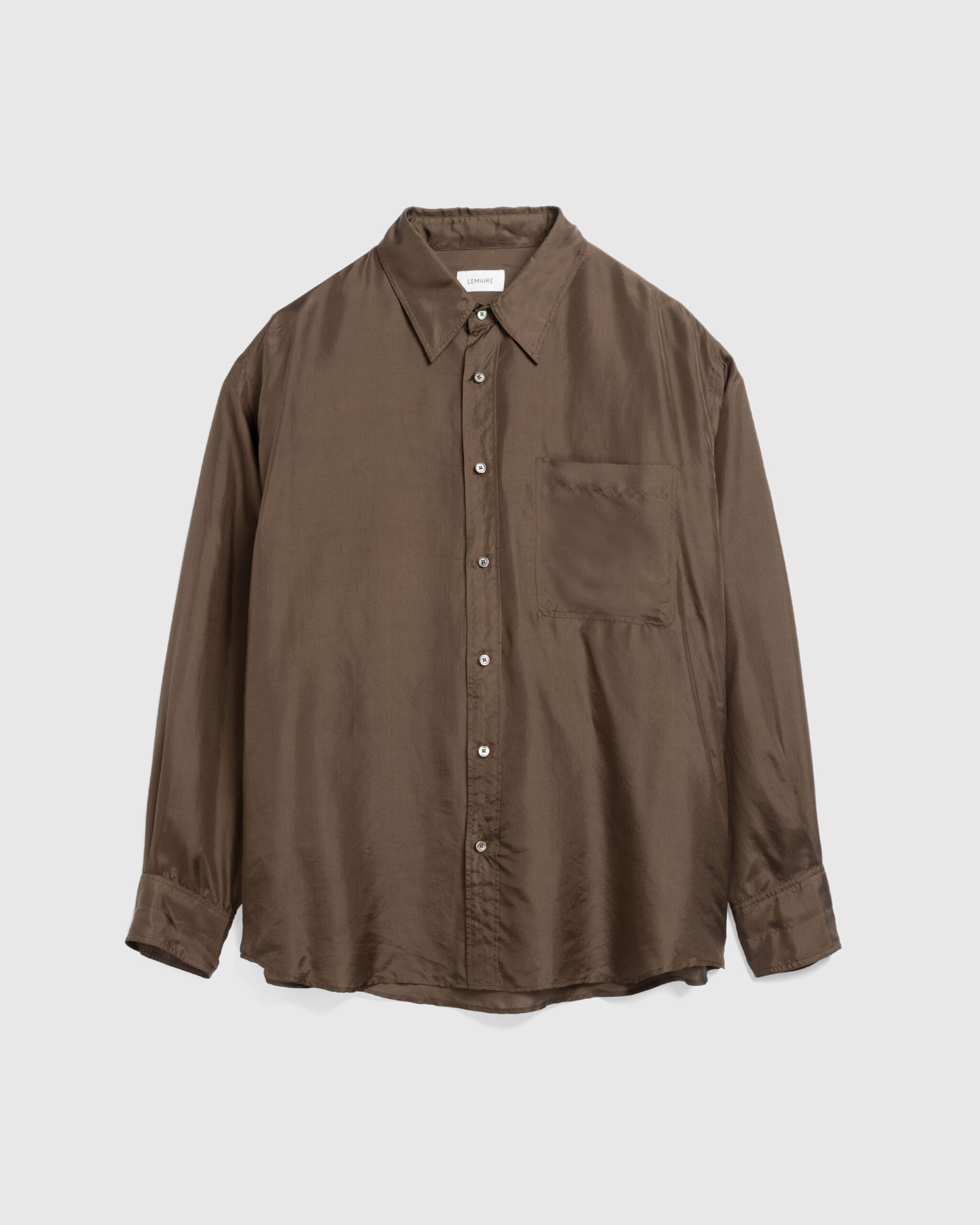 Lemaire – Loose Shirt Dark Tobacco - Shirts - Brown - Image 1