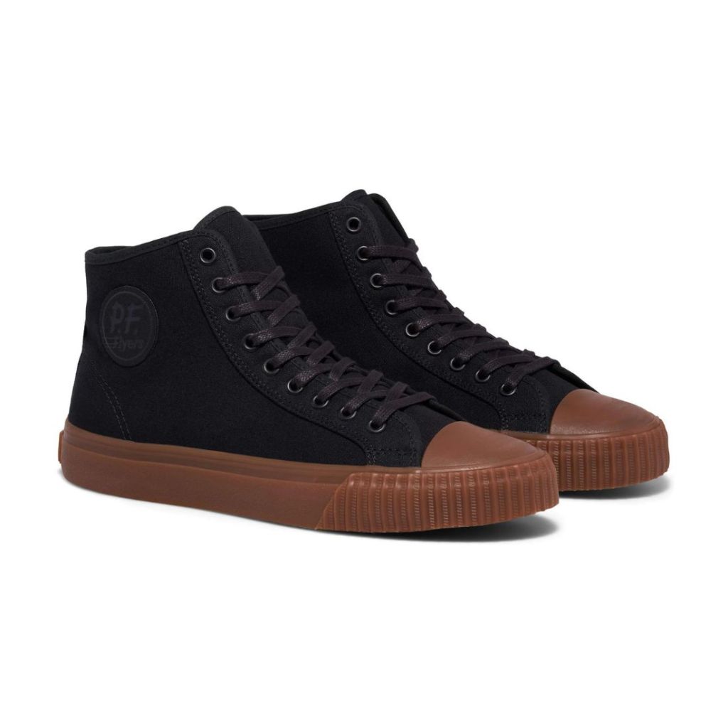 black and gum pf flyers high tops