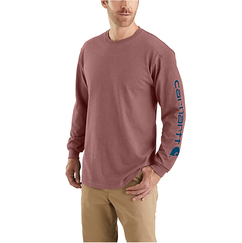 model wearing muted red long sleeve shirt