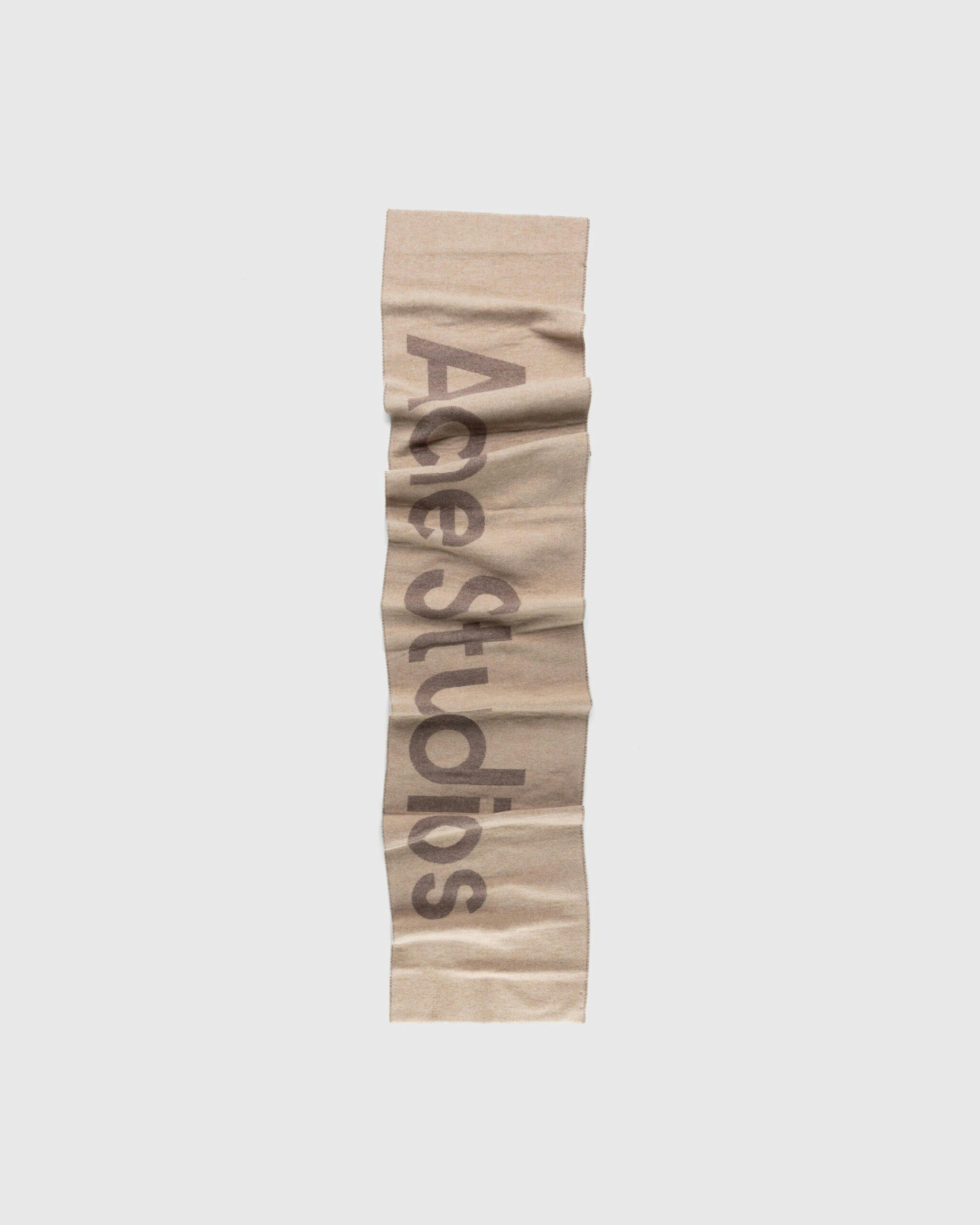 Acne Studios - Logo Jacquard Scarf Camel Brown - Accessories - Brown - Image 1