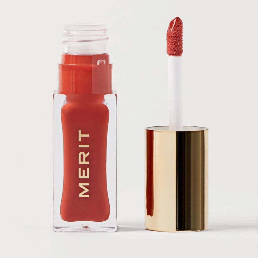 merit red-orange lip oil