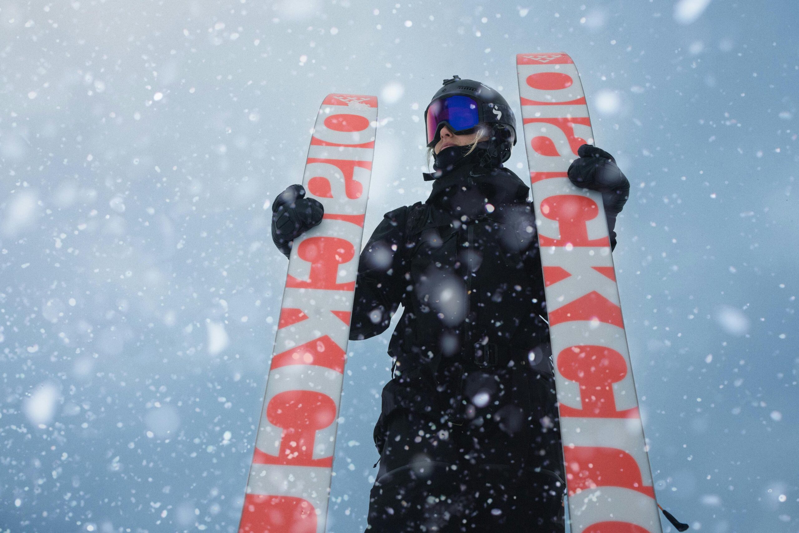 Skiers in Black Crows